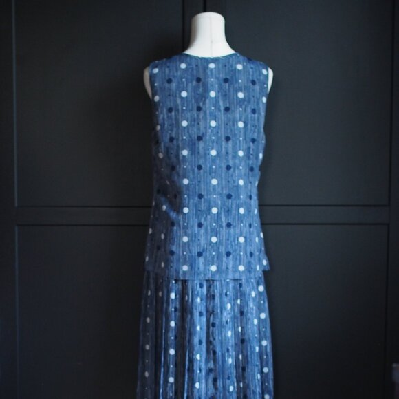 🌷Kate Hill | Petite 2-Piece Sleeveless Blouse and Pleated Skirt - Picture 6 of 6